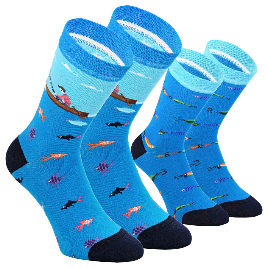 Petri Heil Motiv Socken Angler-Glück Fische Baumwolle