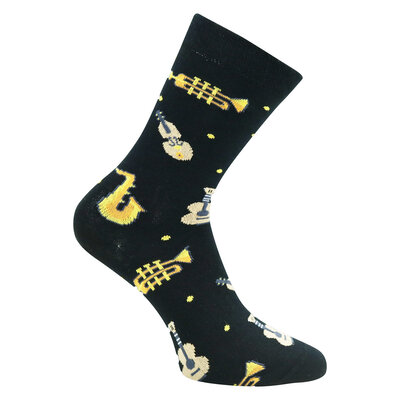 Musiker Motiv Socken Konzert Trompete Saxophon Geige Gitarre