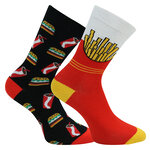 Fast Food Motiv Socken Pommes Hamburger - 14