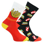 Fast Food Motiv Socken Pommes Hamburger - 19