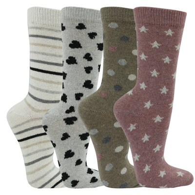 Damen Wollsocken Apollo Retro-Look Muster