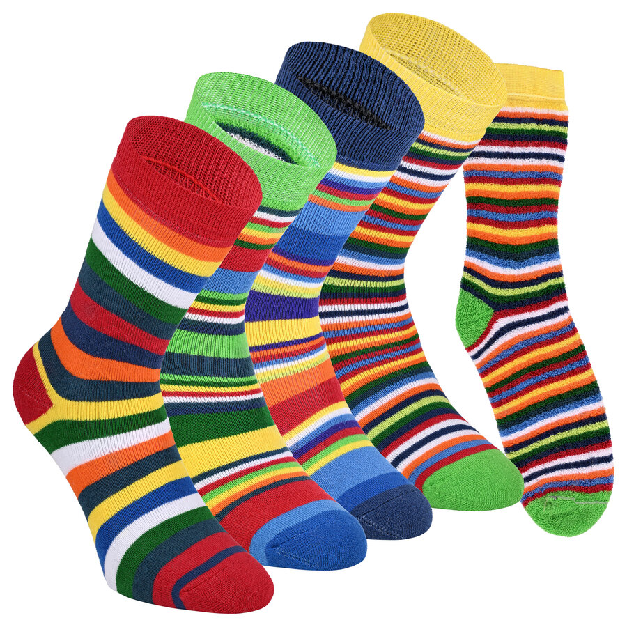 Kinder Ringel-Thermo-Socken kunterbunt