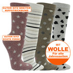 Damen Wollsocken Apollo Retro-Look Muster - 2