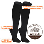 Herren Kniestrümpfe ohne Gummidruck Merinowolle Apollo schwarz - 2