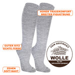 Herren Kniestrümpfe ohne Gummidruck Merino Wolle Apollo hellgrau - 2