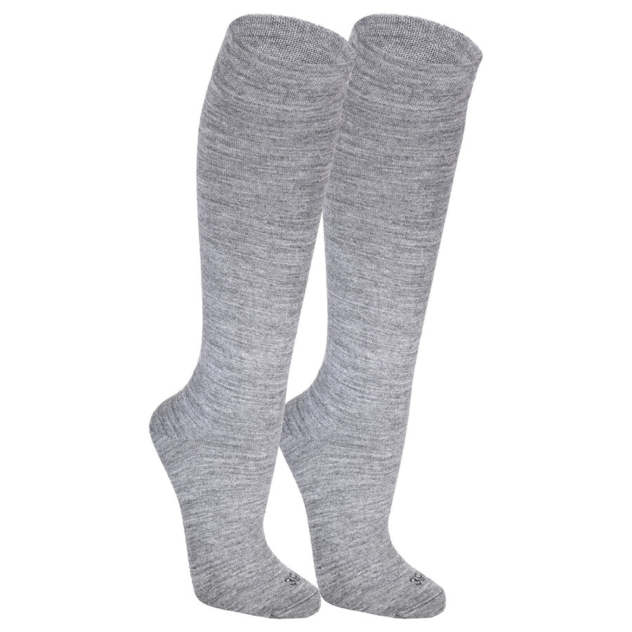 Herren Kniestrümpfe ohne Gummidruck Merino Wolle Apollo hellgrau