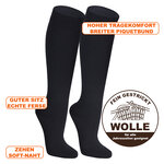 Herren Kniestrümpfe ohne Gummidruck Merino Wolle Apollo marine - 2