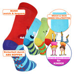 Kinder Thermo Socken Monster-Gesichter ABS Noppen - 2