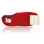 Dicke Damen ABS-Sneaker-Kuschel-Socken camano rot bordeaux - 7