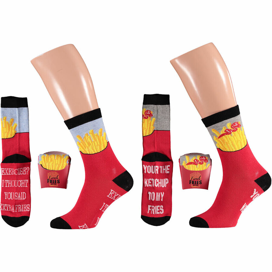 Pommes Frites Motiv-Socken in Pommes-Schachtel Apollo - 3
