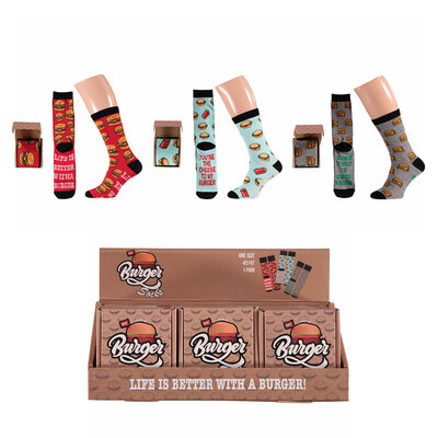 Lustige bunte Motivsocken in ausgefallenen Geschenkverpackungen