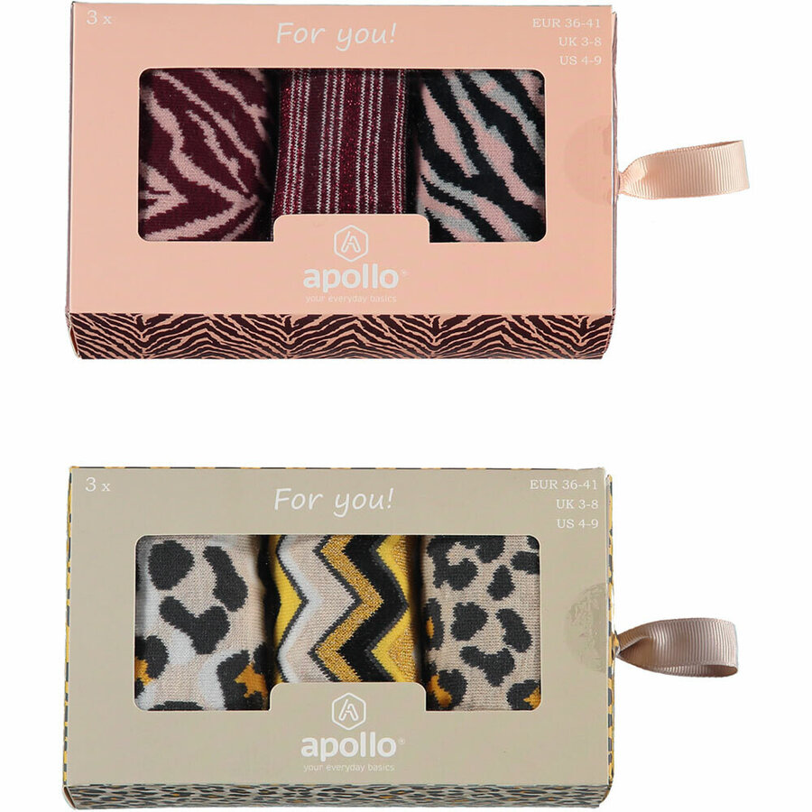 Damen-Motiv-Socken Apollo in Geschenkschachtel Safari Mix - 2