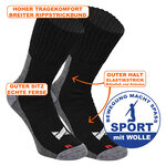 Walking Socken ohne Gummidruck Wolle XTREME schwarz - 2