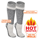 Heavy-Thermo Wander Trekking Kniestrümpfe Merino Wolle XTREME grau - 2