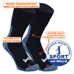 Walking-Socken ohne Gummidruck Wolle XTREME dunkelblau - 2