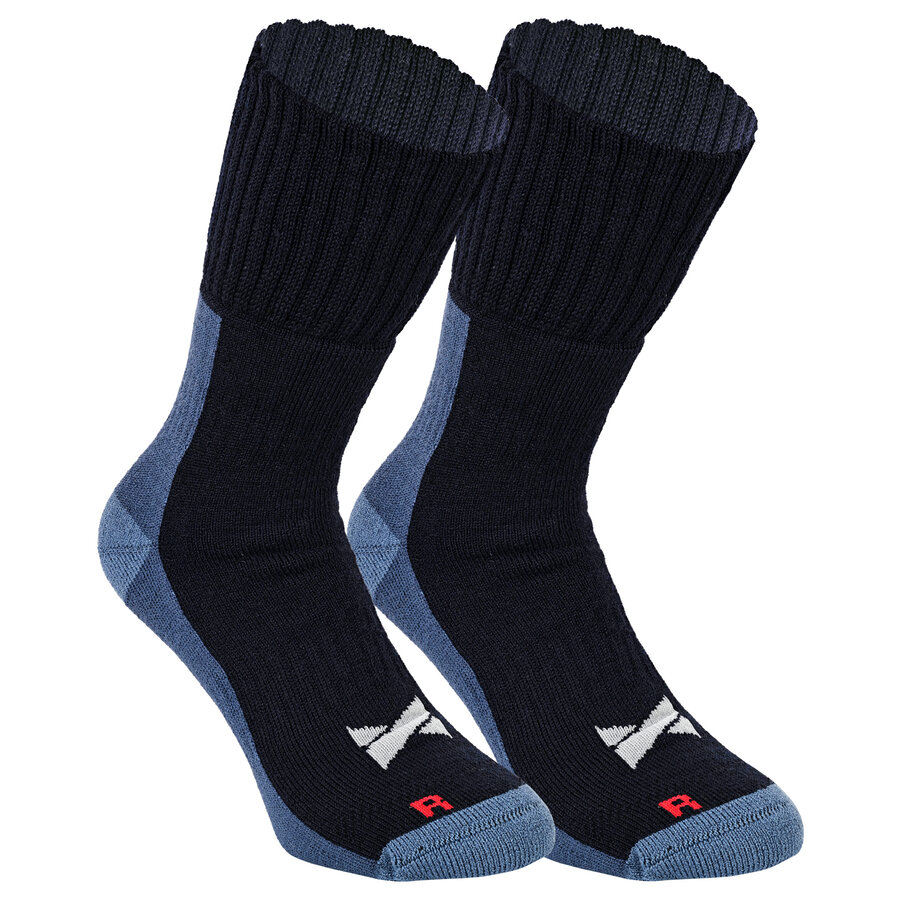 Walking-Socken ohne Gummidruck Wolle XTREME dunkelblau