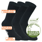 Bambus Socken extra stabil schwarz - 2