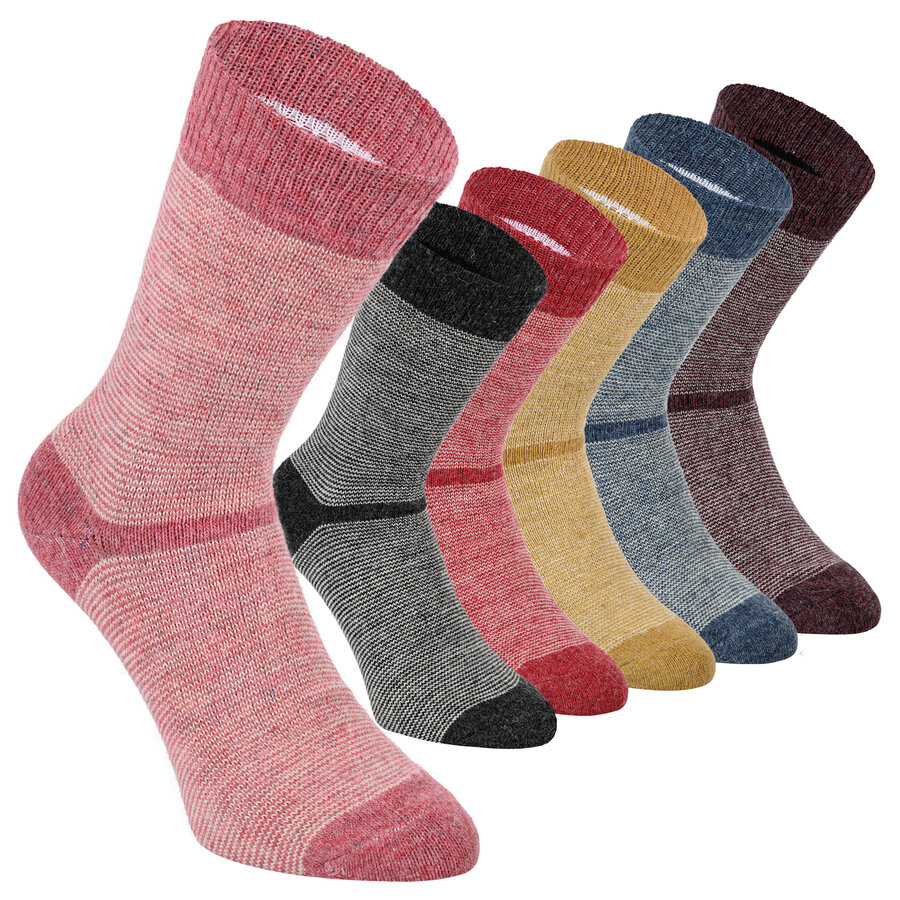 Alpaka-Merino-Wolle Socken Ringel-Trend