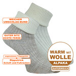 Alpaka-Wolle Umschlagsocken beige-wollweiß - 2