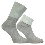 Alpaka-Wolle Umschlagsocken beige-wollweiß - 3