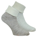 Alpaka-Wolle Umschlagsocken beige-wollweiß - 1