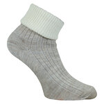 Alpaka-Wolle Umschlagsocken beige-wollweiß - 7