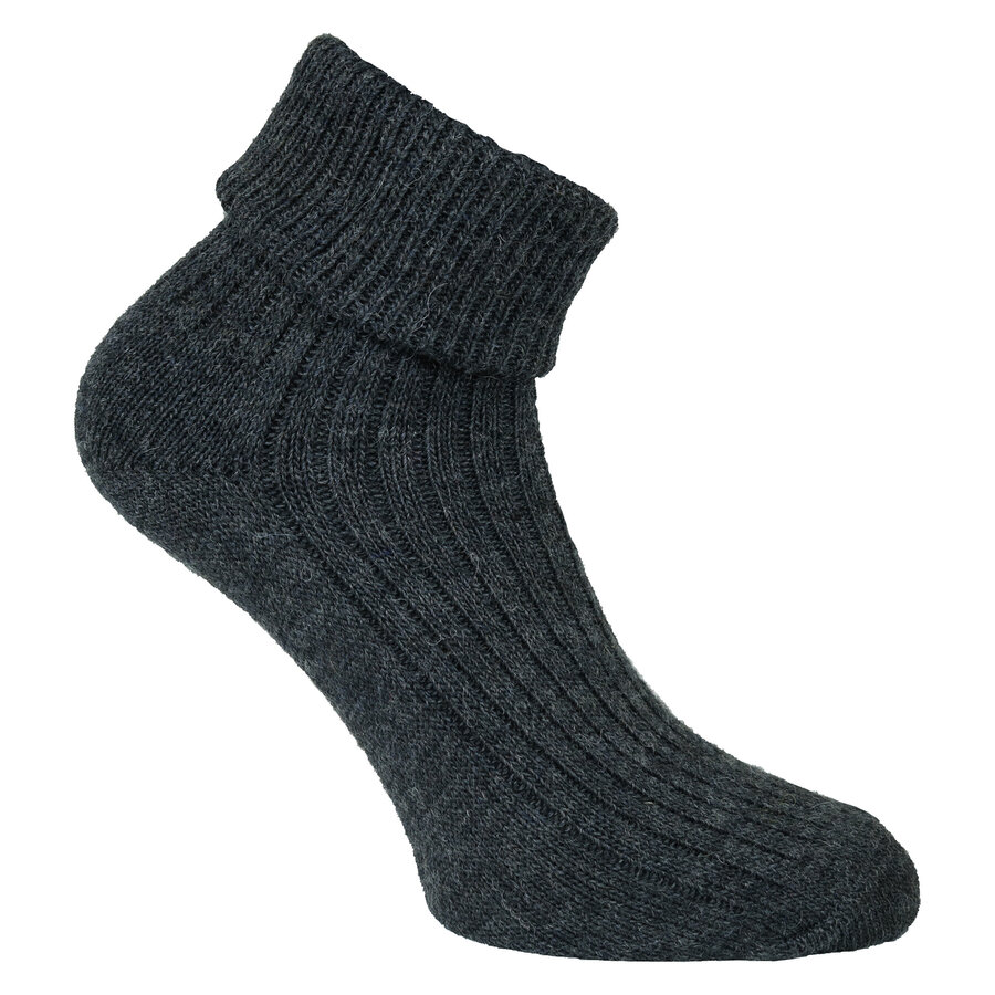 Alpaka-Wolle Umschlagsocken anthrazit