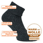Alpaka-Wolle Umschlagsocken anthrazit - 2