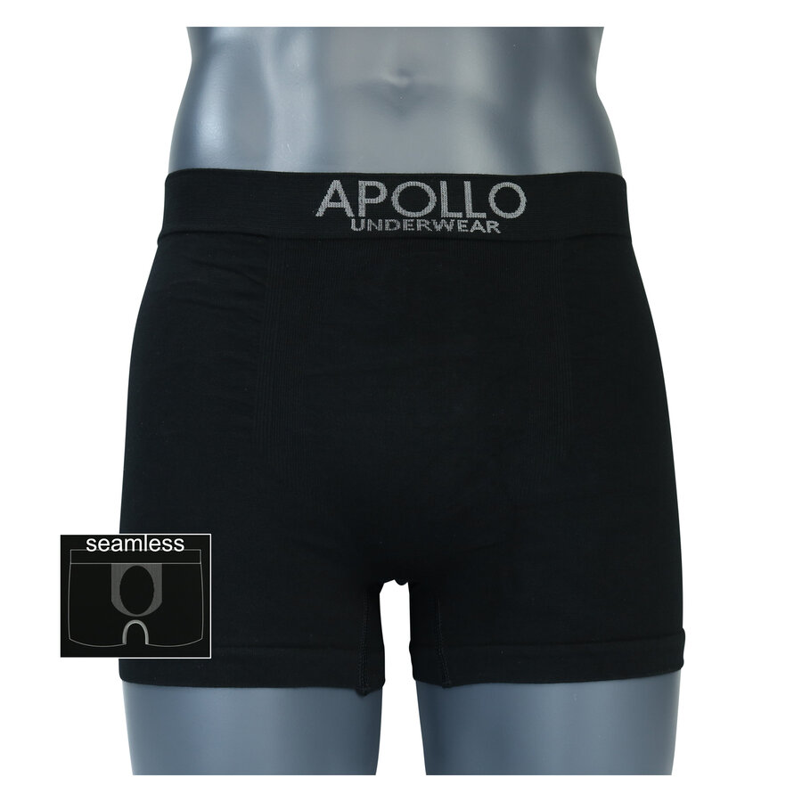 Herren Boxershorts nahtlos Baumwolle Apollo schwarz
