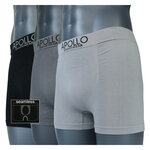 Herren Boxershorts nahtlos Baumwolle Apollo grau schwarz mix - 4
