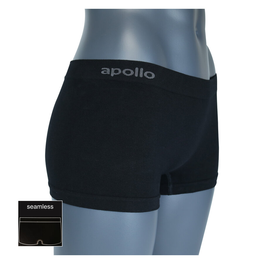 Damen-Hipster-Slips nahtlos Baumwolle Apollo schwarz
