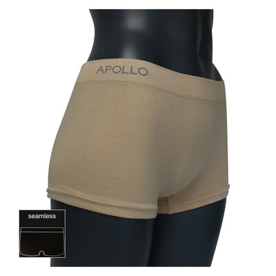 Damen-Hipster-Slips nahtlos Baumwolle Apollo beige-hautfarben