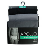 Herrenslips nahtlos Baumwolle Apollo grau schwarz mix - 2