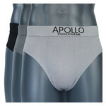 Herrenslips nahtlos Baumwolle Apollo grau schwarz mix - 1