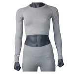 Damen Sports CROP TOP bauchfreies Oberteil XTREME grau melange - 1