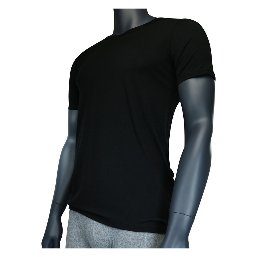 Herren Bambus T-Shirts V-Ausschnitt Apollo schwarz - 4