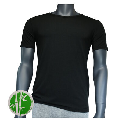 Herren Bambus T-Shirts V-Ausschnitt Apollo schwarz