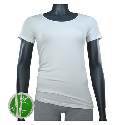 Damen Bambus T-Shirts Rundhals-Ausschnitt Apollo weiß