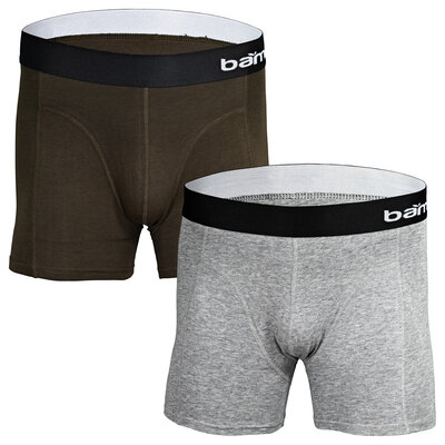 Herren Bambus Boxershorts Apollo grau-oliv-mix
