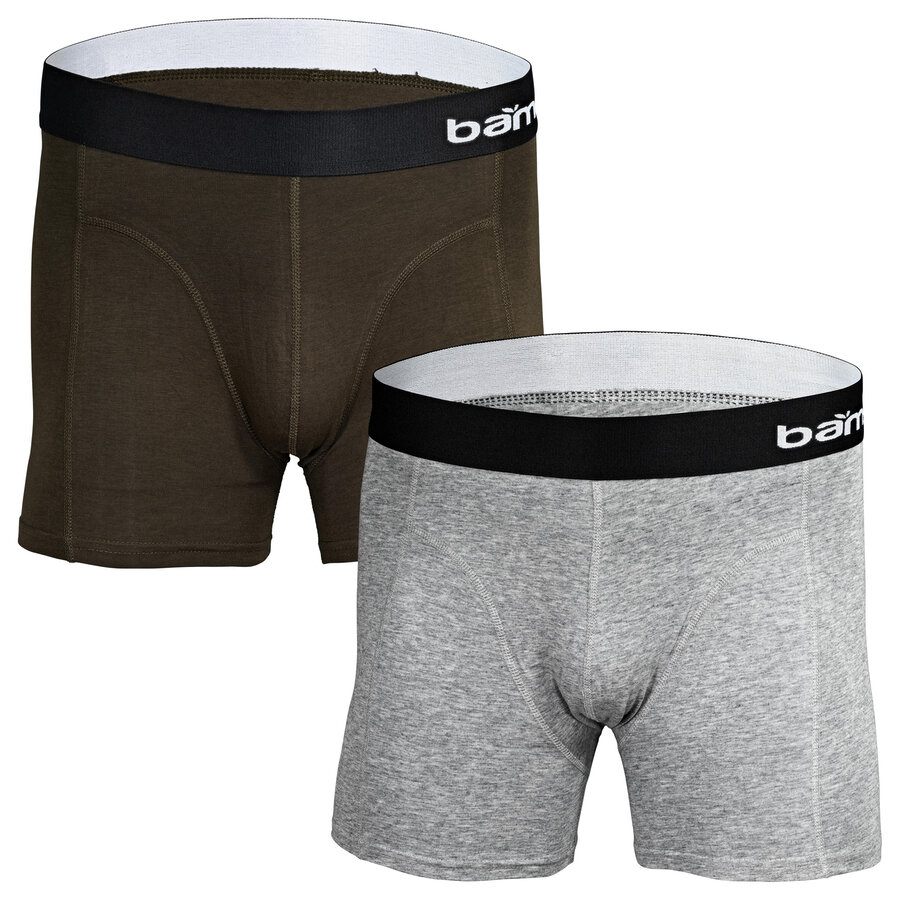 Herren Bambus Boxershorts Apollo grau-oliv-mix