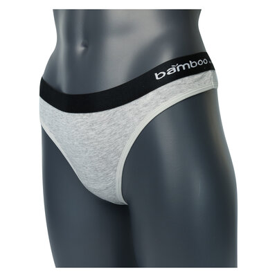 Damen Bambus Tanga Slips Apollo grau melange