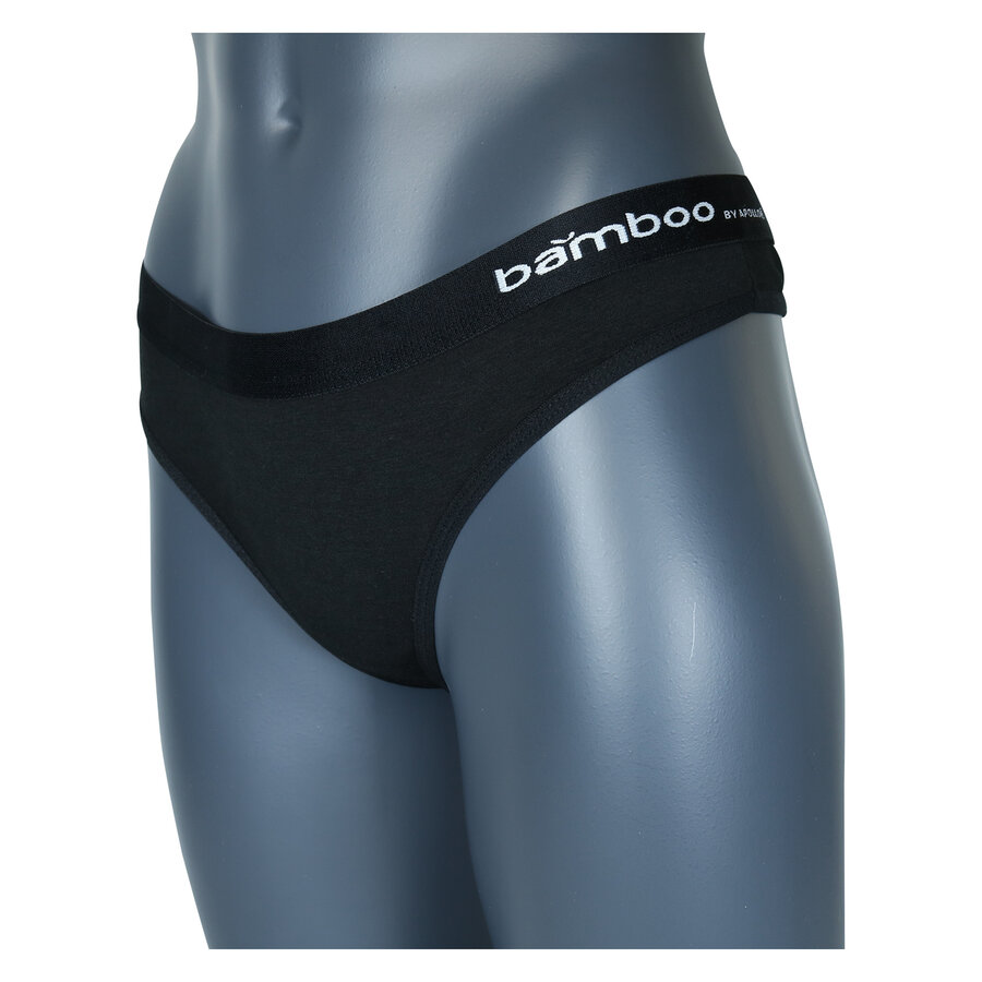 Damen Bambus Tanga Slips Apollo schwarz