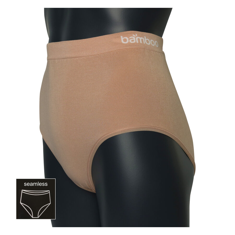 Bambus Damen-Slips hoch tailliert nahtlos Apollo hautfarben beige