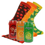 Cola Limonade Motiv-Socken in Blechdose Apollo - 1