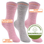 Kindersocken ohne Gummidruck Camano rosa-grau-melange-mix - 2