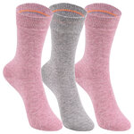 Kindersocken ohne Gummidruck Camano rosa-grau-melange-mix - 1