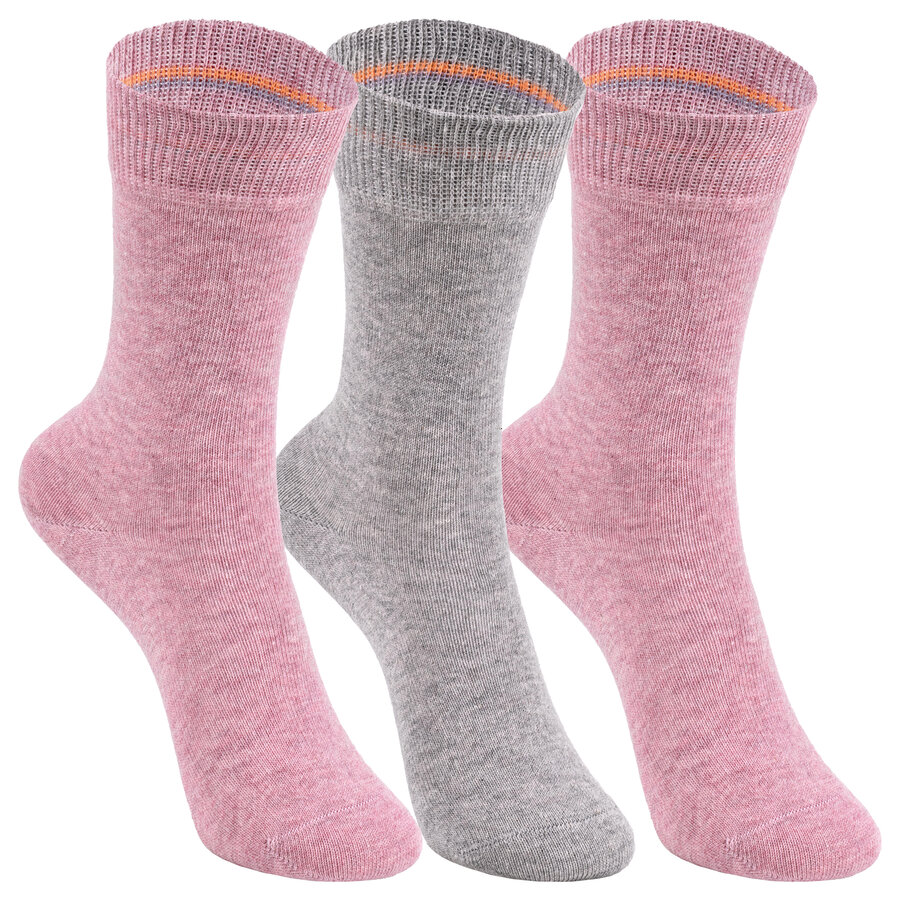 Kindersocken ohne Gummidruck Camano rosa-grau-melange-mix