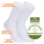 GOTS Bio Socken -save the world- weiß - 2