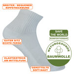 GOTS Bio Sport-Kurzsocken -save the world- weiß - 2