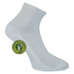 GOTS Bio Sport-Kurzsocken -save the world- weiß - 4